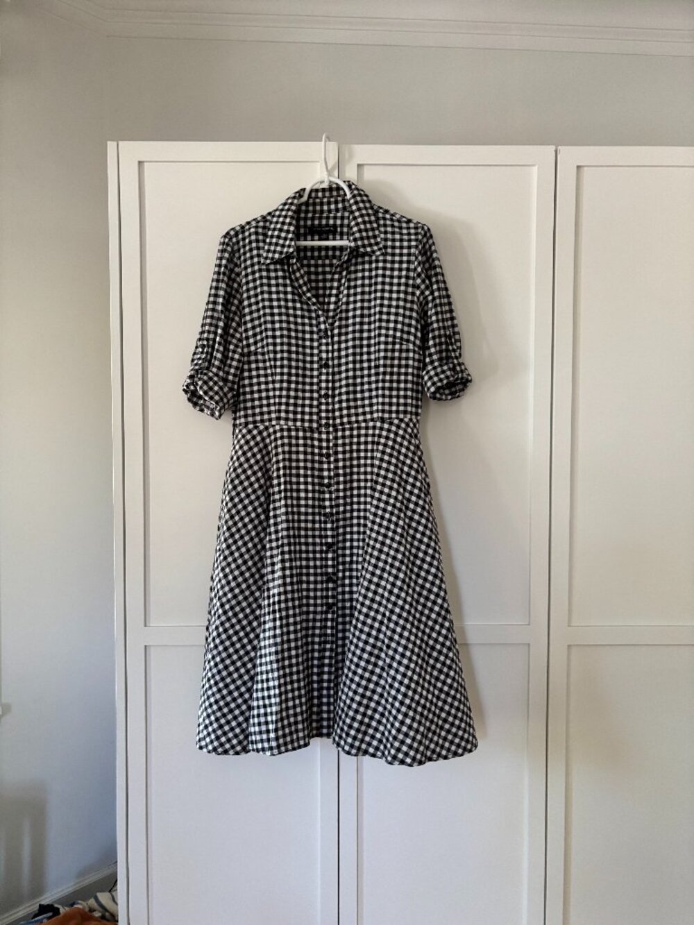 Sharagano gingham midi shirt dress (size 10)